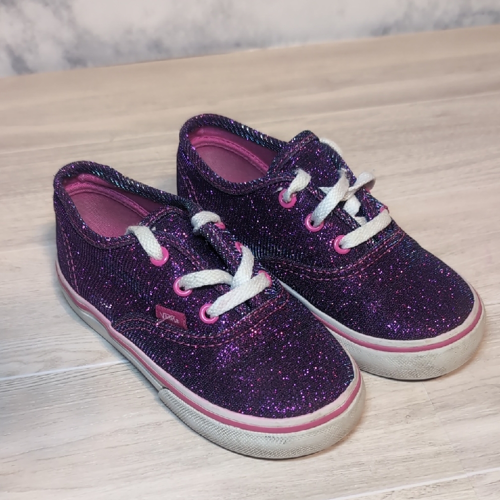 Vans Old Skool Purple Glitter Lace-Up Sneakers